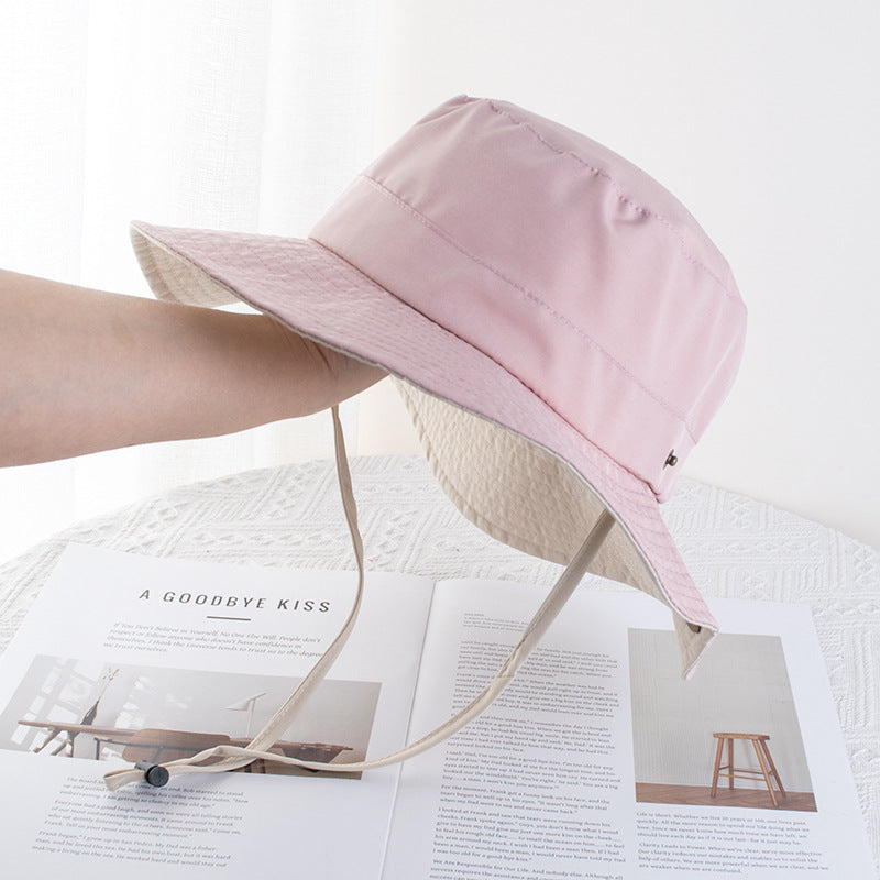 Wholesale Color Matching Drawstring Quick-drying Fisherman Large Brim Sun Hat